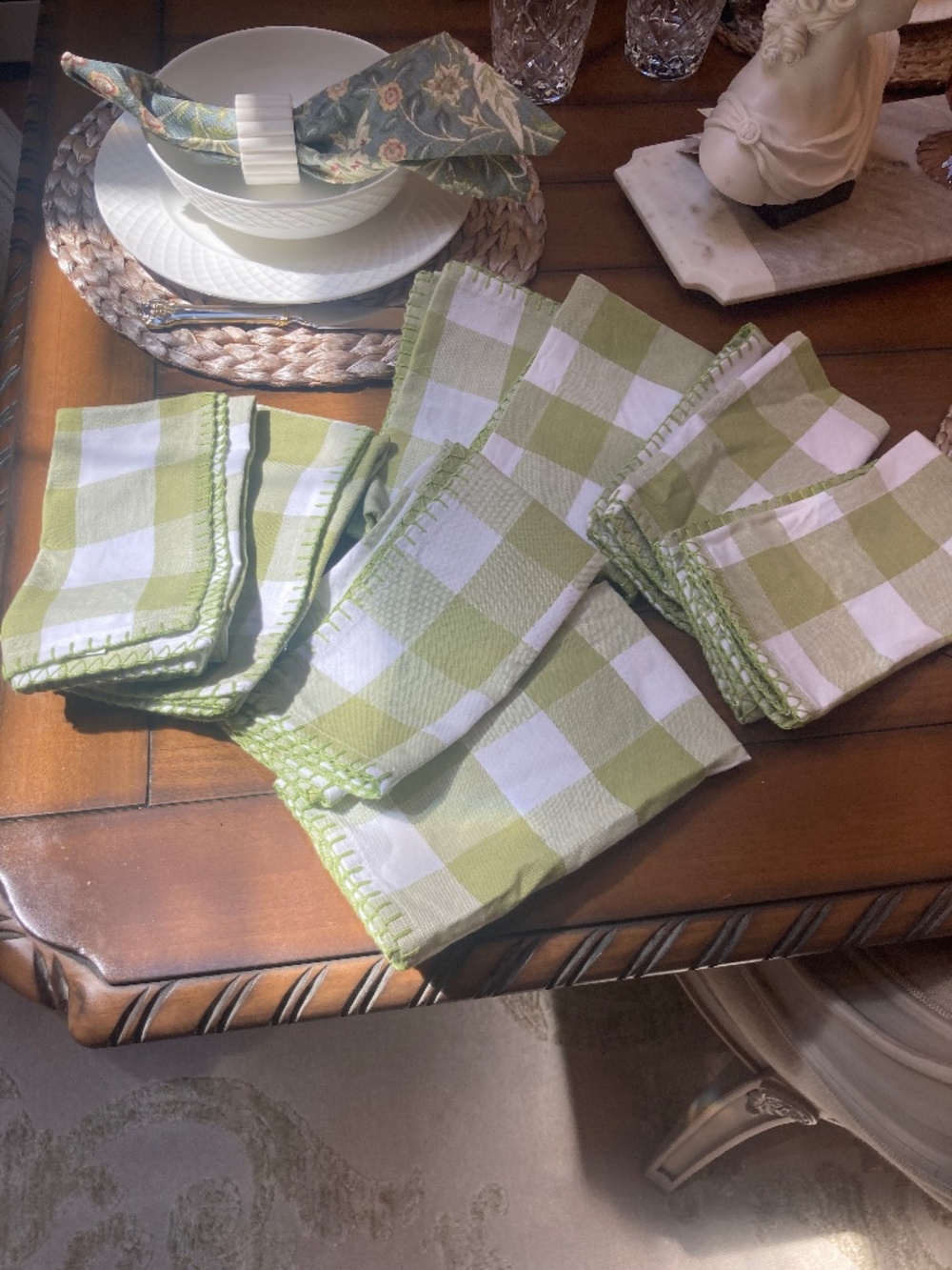 Plaid 100% Cotton Cloth Napkins Set of 8